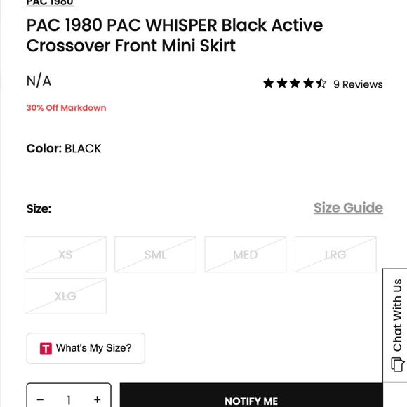 PAC 1980 PAC WHISPER Black Active Crossover Front Mini Skirt - Picture 6 of 6
